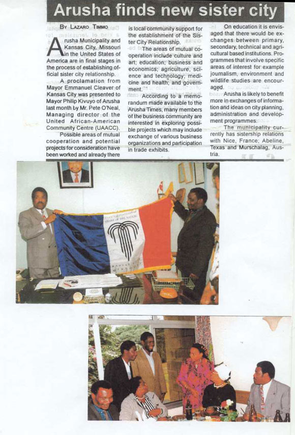 Arusha Finds New Sister City