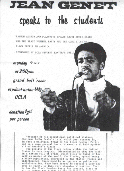 Jean Genet speaks to the Students