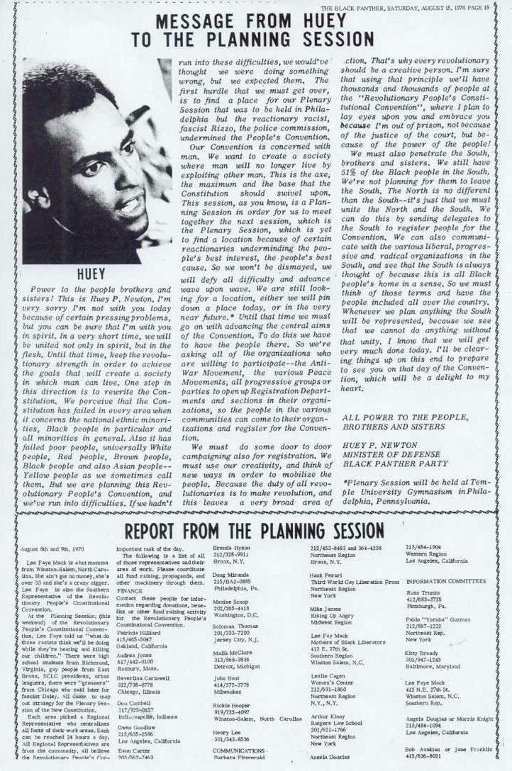 Huey Speaks to RPCC