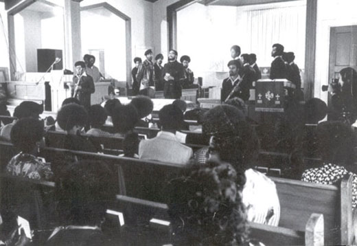 Inside Church of George Jackson Funeral