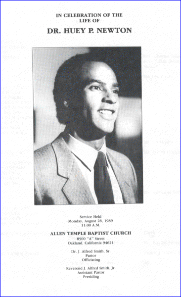 Dr. Huey P. Newton eulogy