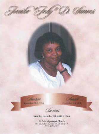 Jody Simms eulogy