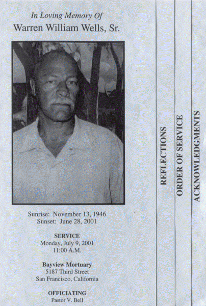 Warren William Wells Sr eulogy
